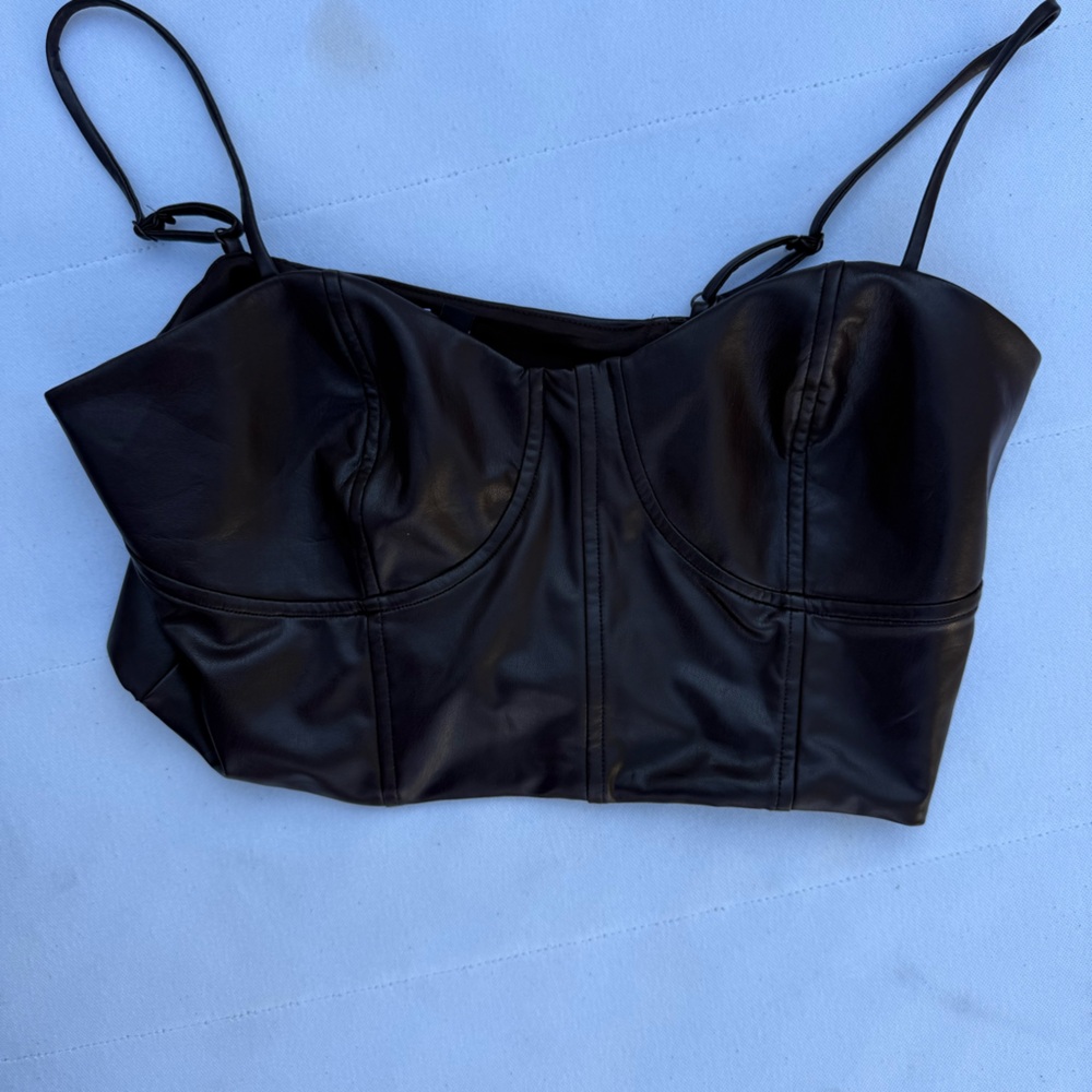 Brown body contour crop top from express